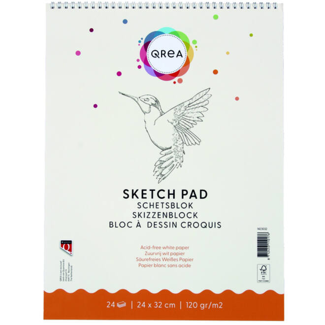 Schetsblok Qrea 24x32 120gr spiraal