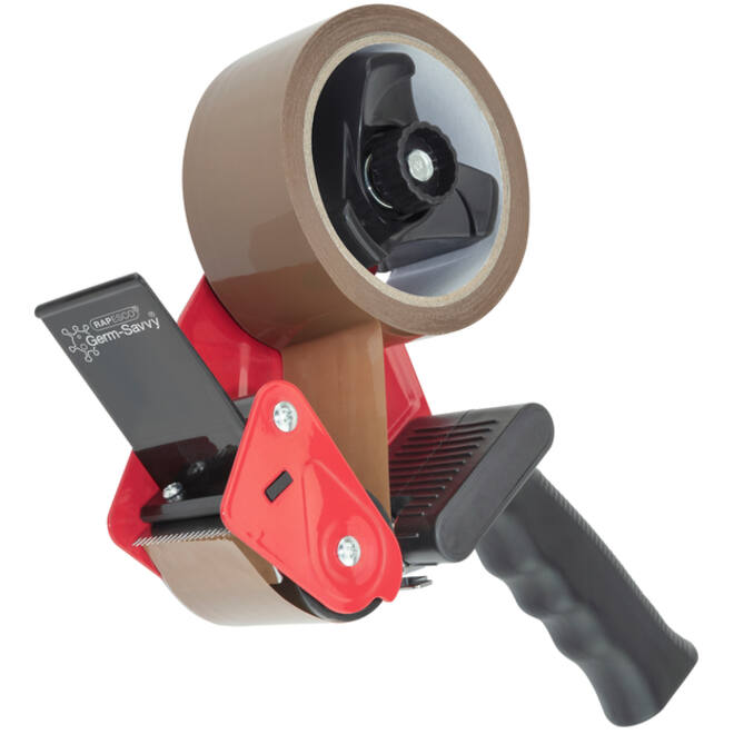 Verpakkingstape dispenser Rapesco Germ-Savvy antibacterieel zwart