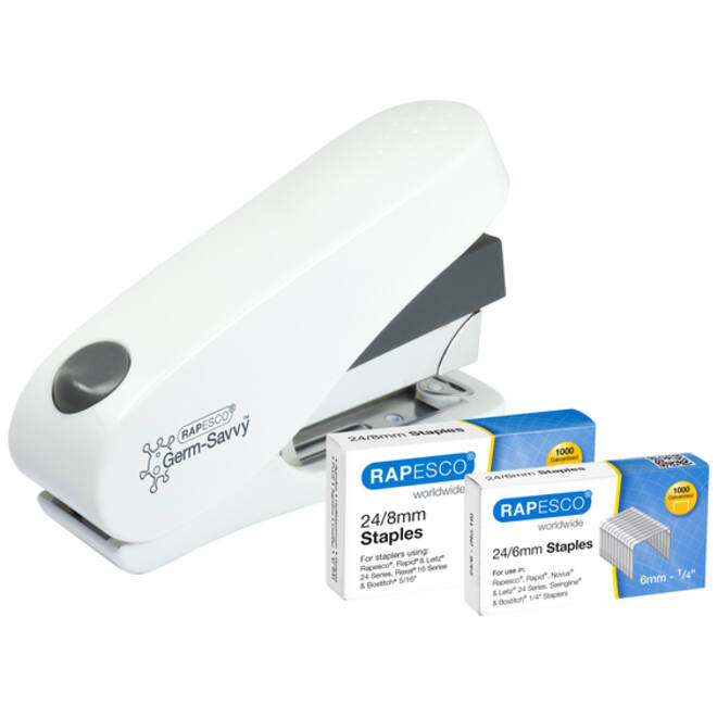 Nietmachine Rapesco Germ-Savvy ECO Luna Less Effort antibacterieel 24/8mm wit