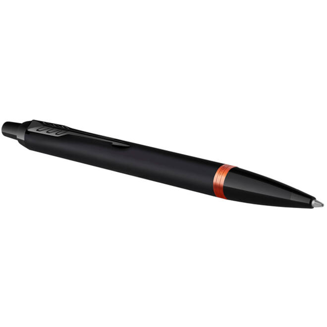 Balpen Parker IM black orange vibrant ring medium blister à 1 stuk