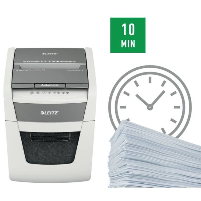 Papiervernietiger Leitz IQ Auto+ Small Office 50X P4 snippers 4x28mm