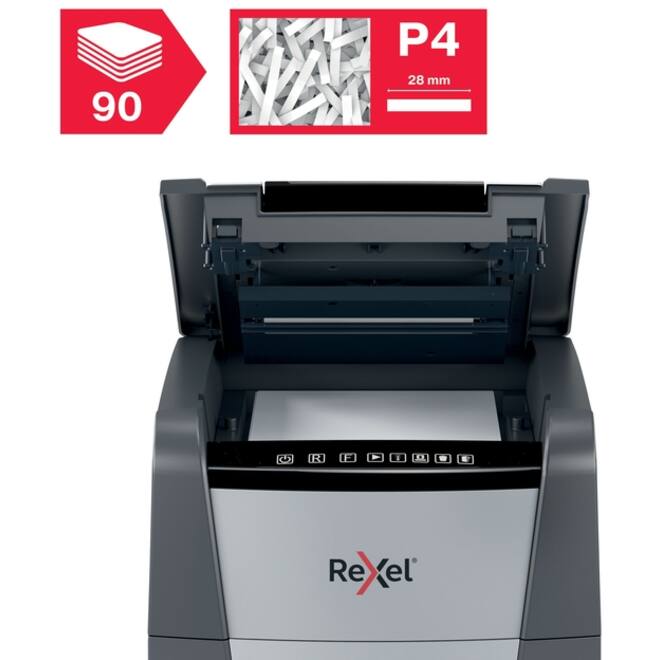 Papiervernietiger Rexel Optimum Auto+ 90X snippers 4x28mm