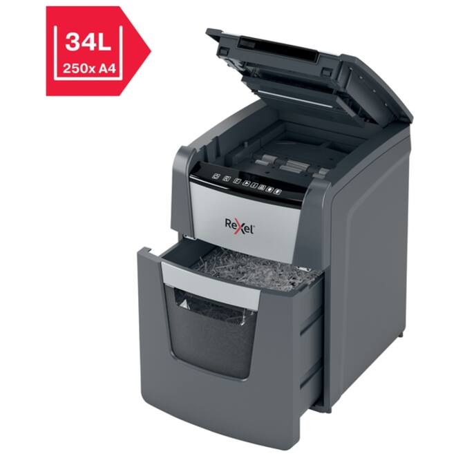 Papiervernietiger Rexel Optimum Auto+ 90X snippers 4x28mm