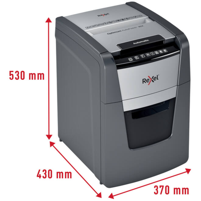 Papiervernietiger Rexel Optimum Auto+ 90X snippers 4x28mm