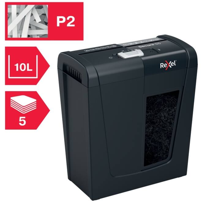 Papiervernietiger Rexel Secure S5 stroken 6mm