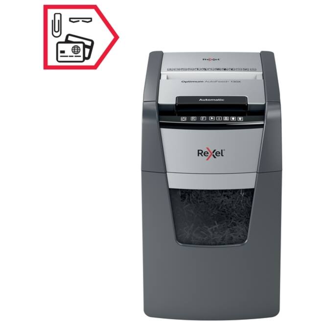 Papiervernietiger Rexel Optimum Auto+ 130X P4 snippers 4x28mm