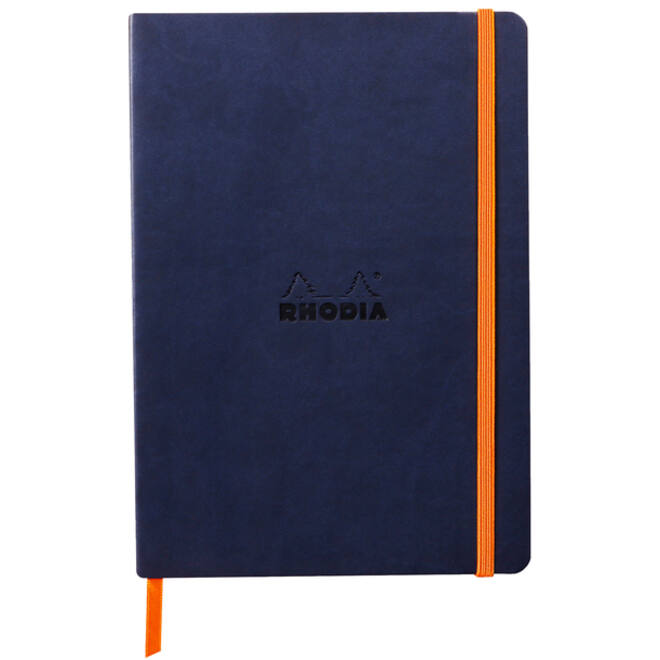 Notitieboek Rhodia A5 lijn 80 vel 90gr nachtblauw