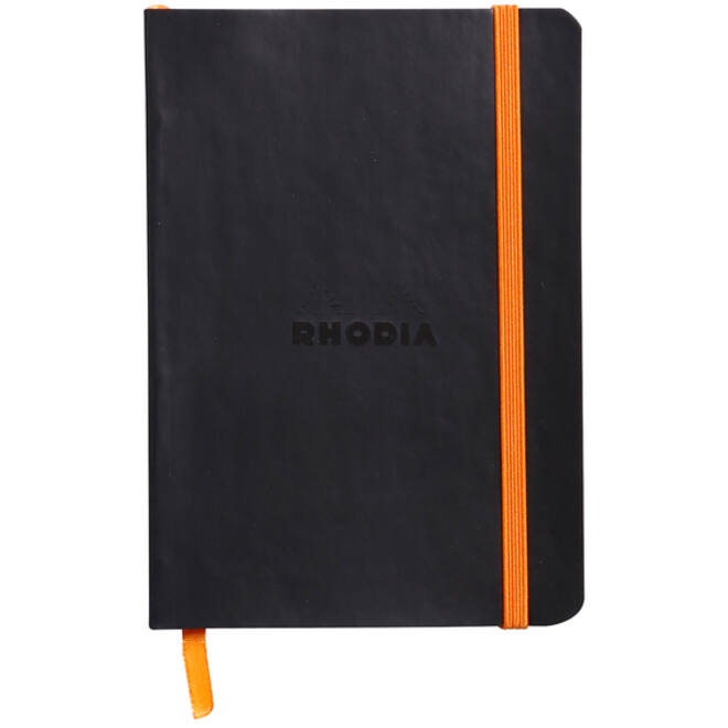 Notitieboek Rhodia A6 lijn 72 vel 90gr zwart