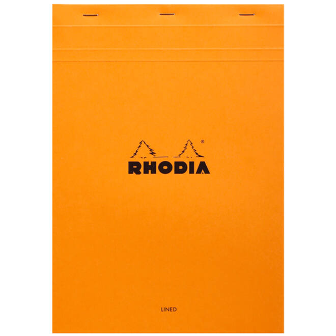 Schrijfblok Rhodia A4 lijn 80 vel 80gr oranje