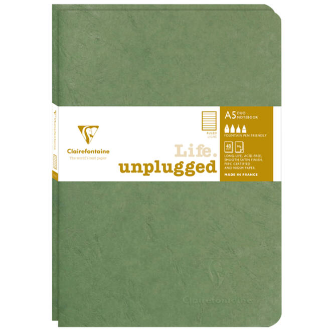 Schrift Clairefontaine A5 lijn 96 pagina's 90gr groen seal à 2 stuks
