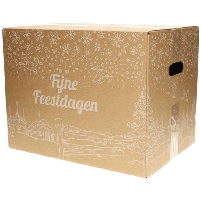 Kerstdoos IEZZY bedrukt Holland-5 490x390x250mm wit