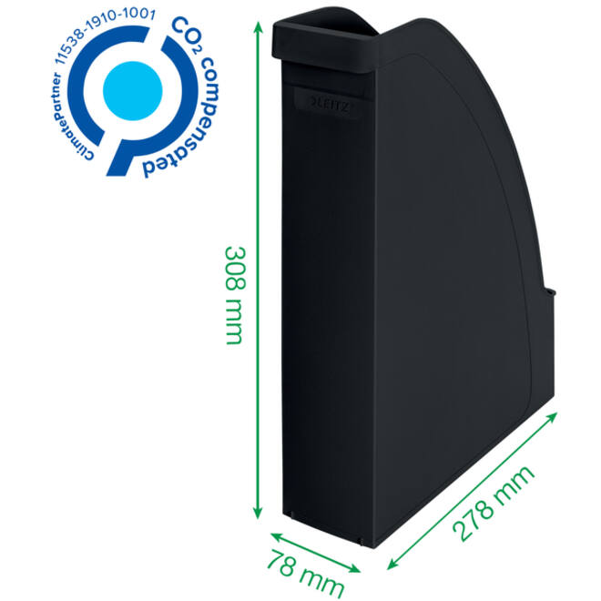 Tijdschriftcassette Leitz recycle A4 zwart