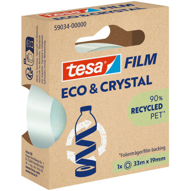 Plakband Tesa eco&crystal 59034 19mmx33m transparant blister