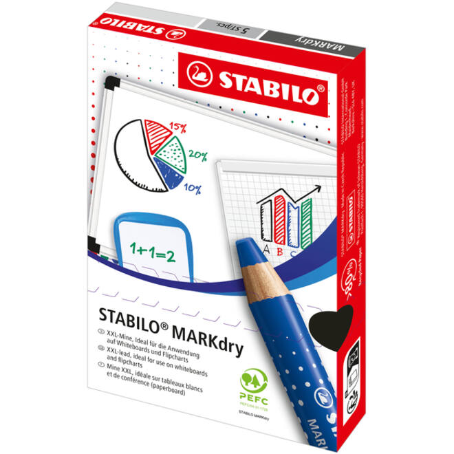 Whiteboardpotlood STABILO MARKdry 648/41 blauw
