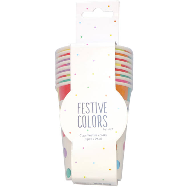 Bekers Haza Festive Colors 250ml 8 stuks
