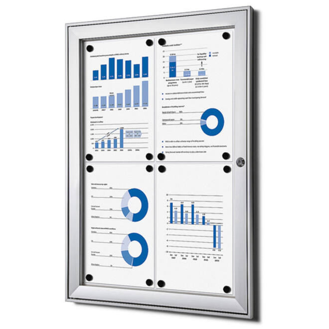 Vitrinebord Quantore luxe 4x A4 zilver