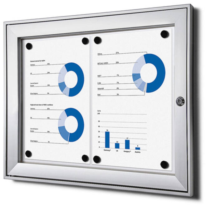 Vitrinebord Quantore luxe 2x A4 zilver