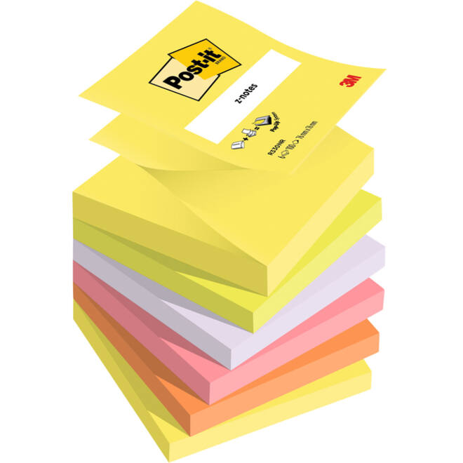 Memoblok 3M Post-it Z-Note R330 76x76mm ass kleur