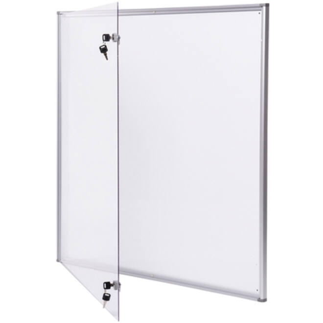Binnenvitrine wand MAULextraslim whiteboard 12xA4 met slot