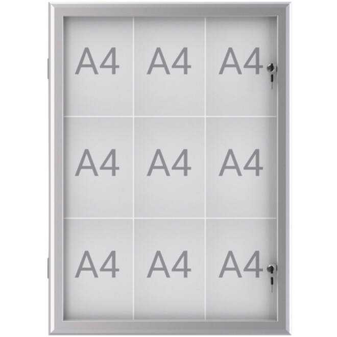 Buiten- binnenvitrine MAUL excite whiteb 9xA4