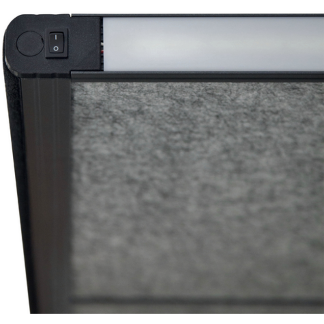 Scheidingswand MAUL akoestiek Uplight 100x180 donkergrijs antraciet frame mobiel