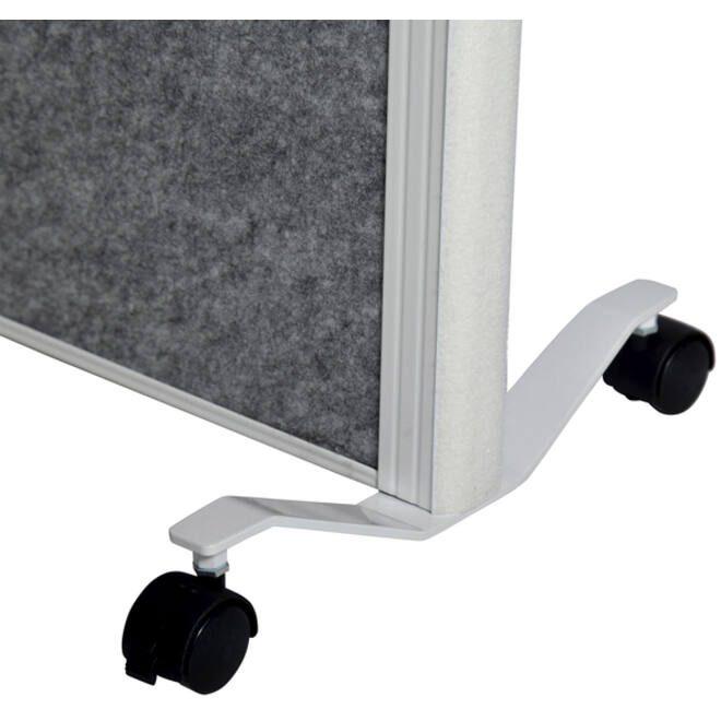 Scheidingswand MAUL akoestiek 100x180 2x licht- 1x donkergrijs wit frame mobiel