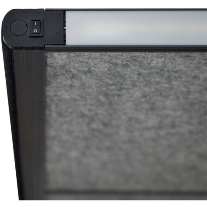 Scheidingswand MAUL akoestiek Uplight 100x180 donkergrijs antraciet frame op voet