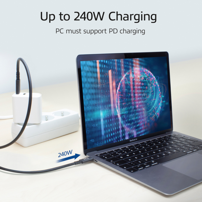 Kabel ACT USB-C USB 4 20Gbps Thunderbolt3 1 meter