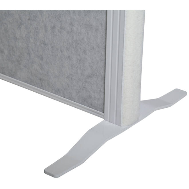 Scheidingswand MAUL akoestiek 100x180 2x licht- 1x donkergrijs wit frame op voet