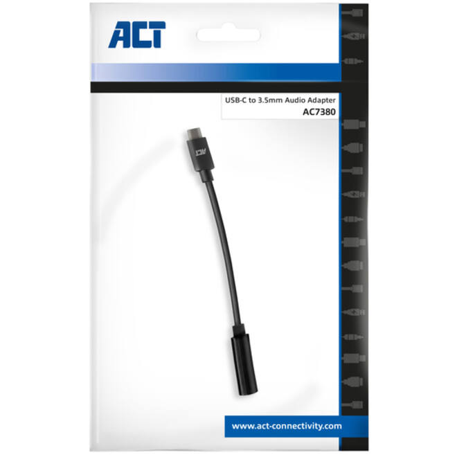 Adapter ACT USB-C naar 3.5mm audio jack