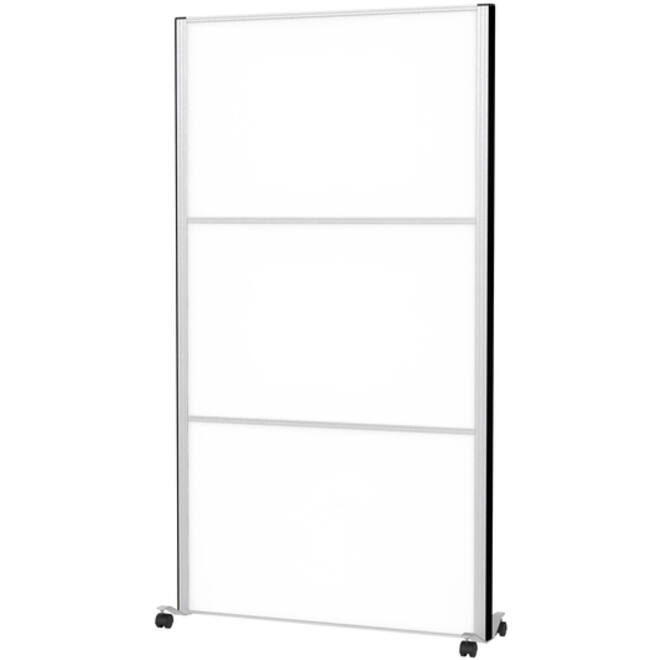 Scheidingswand MAUL akoestiek 100x180 whiteboard alum.frame mobiel
