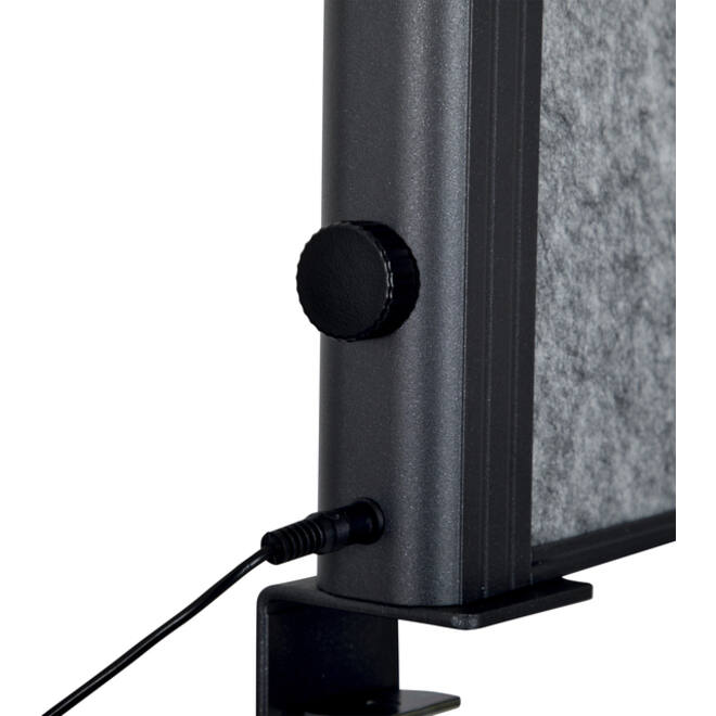 Scheidingswand MAUL akoestiek Uplight 120x50 donkergrijs antrac.frame tafelklem