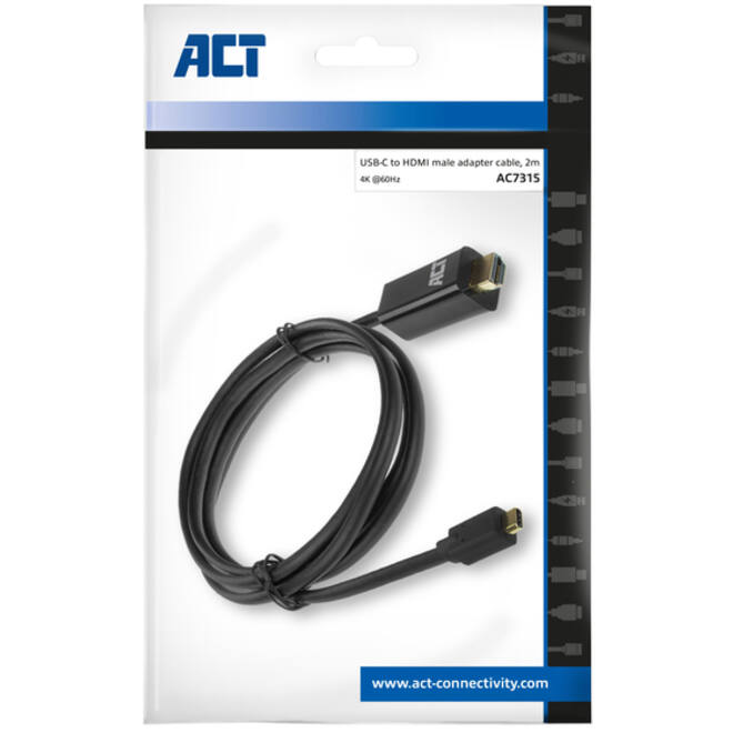 Kabel ACT USB-C naar HDMI 60Hz 2 meter