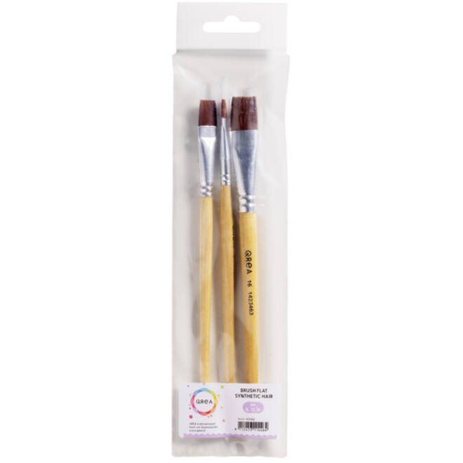 Kwast Qrea synthetisch set à 3 breedtes