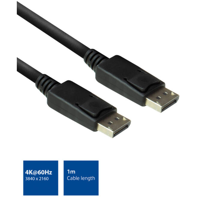 Kabel ACT DisplayPort 1 meter zwart