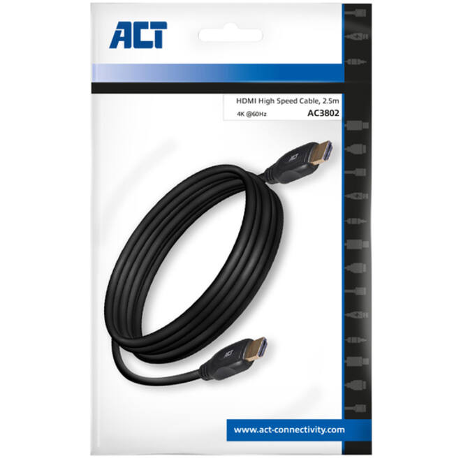 Kabel ACT HDMI High Speed type 1.4 2.5 meter