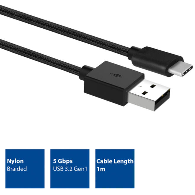 Kabel ACT USB 3.2 naar USB-C laad -en data 1 meter