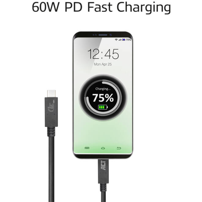 Kabel ACT USB 3.2 USB-C USB-IF gecertificeerd 1 meter