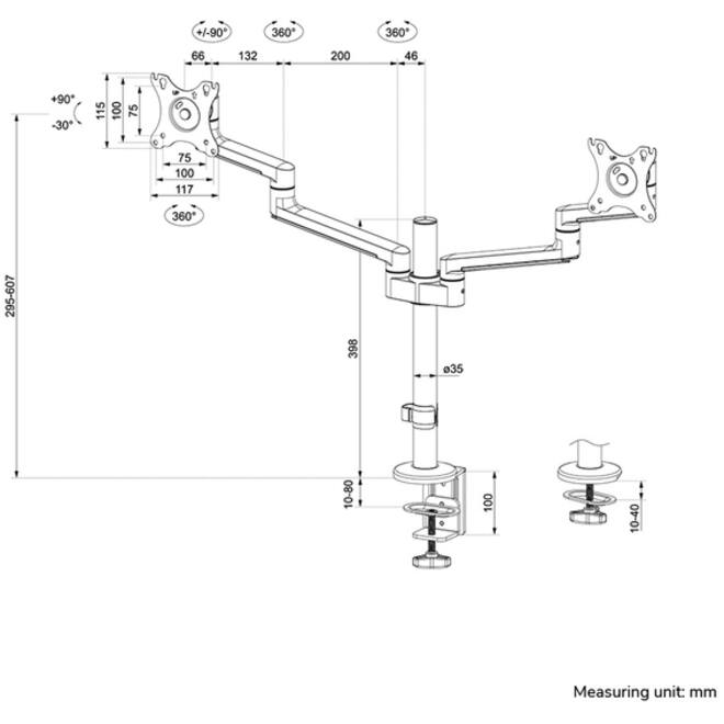 Monitorarm Neomounts DS60-425WH2 wit