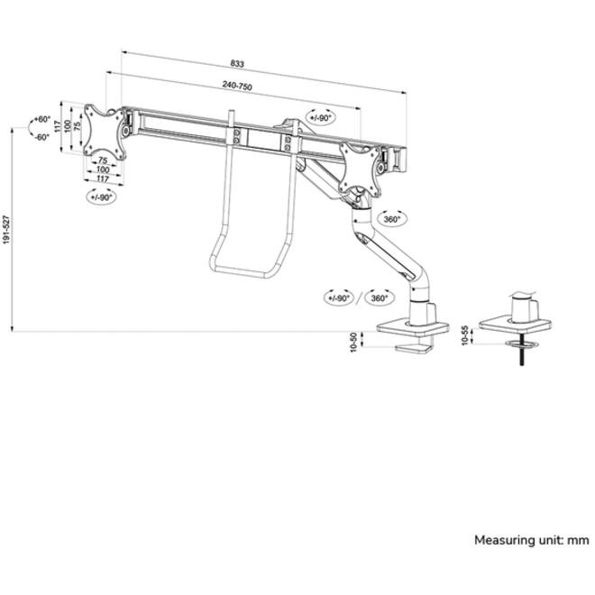 Monitorarm Neomounts DS75S-950BL2 zwart
