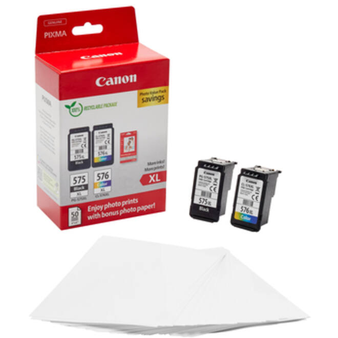 Inktcartridge Canon PG-575XL + CL-576XL zwart+kleur