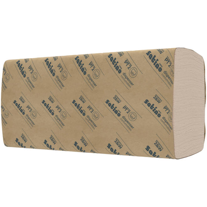 Handdoek Satino PureSoft PT2 Z-vouw 2-laags 206x240mm 25x150vel naturel 277530