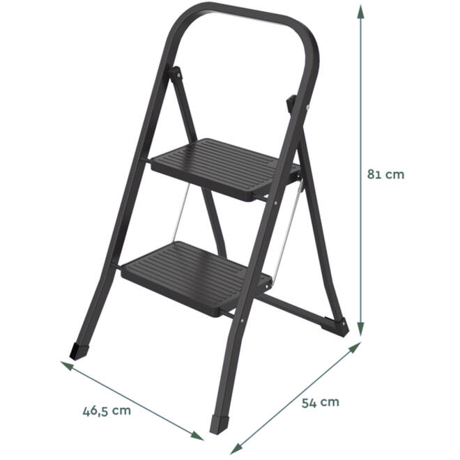 Huishoudtrap BRASQ 2 treden SL200 zwart