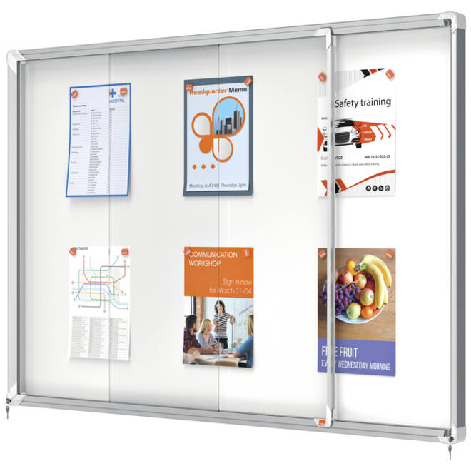 Binnenvitrine Nobo Premium Plus 18x A4 schuifdeur magnetisch