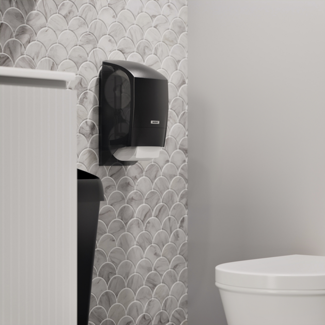 Toiletpapierdispenser Katrin systeemrol zwart 77519