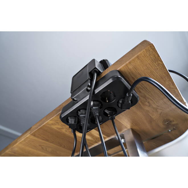 Stekkerdoos Brennenstuhl bureau Estilo 10 voudig inclusief 1 USB C, 1 USB A, 2 meter zilver/zwart