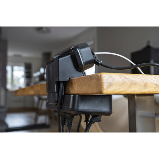 Stekkerdoos Brennenstuhl bureau Estilo 10 voudig inclusief 1 USB C, 1 USB A, 2 meter zilver/zwart