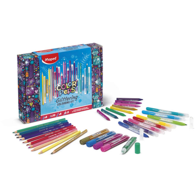Tekenset Maped Color'Peps glitter 31-delig assorti