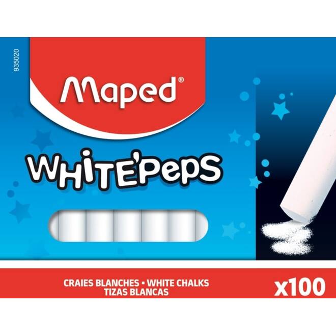 Schoolbordkrijt Maped White'Peps doos á 100 stuks wit