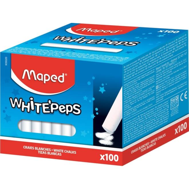 Schoolbordkrijt Maped White'Peps doos á 100 stuks wit